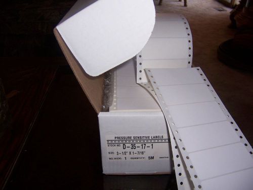 Dot matrix printer labels- 1 across- 3 1/2 X 1 7/16, 5000/BOX