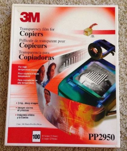 3M PP2950 Transparency Film for Copiers 8.5&#034; x 11&#034; High Temp100 Sheets Sealed