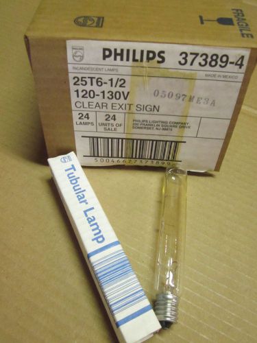 PHILLIPS 25T6-1/2 EXIT SIGN REPALCEMENT BULB 120-130V  CLEAR CASE OF 24