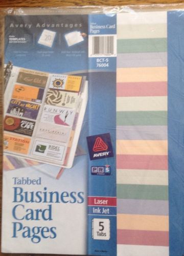 Avery Non-stick Tabbed Business Card Holder Pages - 100 Business Card (ave76004)
