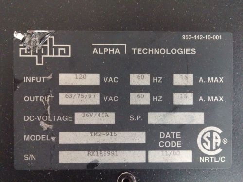 Alpha XM2 915 Complete Power Supply With Docsis 3.0