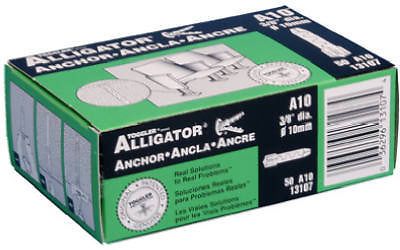 Toggler Alligator 50 Pk 3/8&#034; AF10 Flush Mount Anchors