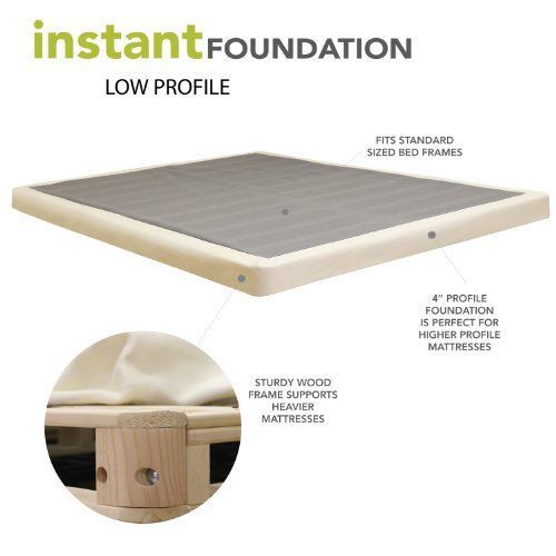 Classic Brands Low Profile Foundation Box Spring  4 Inch  Twin Extra Long Size