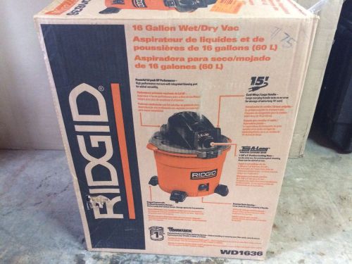 Ridgid 16 Gallon Shop Vac WD1636 Portable Wet/Dry 5.0 HP - NICE