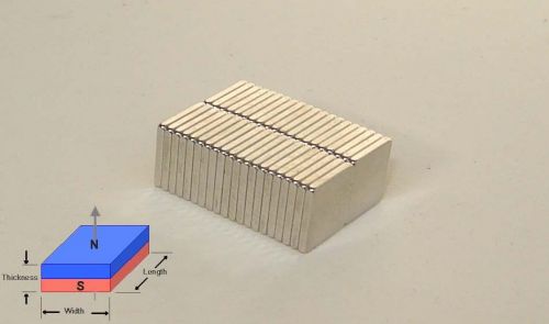 50pcs of grade n52, 1/4&#034;x 1/4&#034; x 1/32&#034; thick rare earth neodymium block magnets for sale