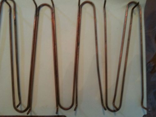 NEW but aged  LOT OF 7 COPPER COATED PIPE HANGERS 1/2&#034; X 6&#034;  HOOK