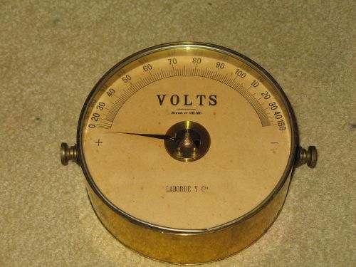 Vintage brass volts meter - laborde y c for sale