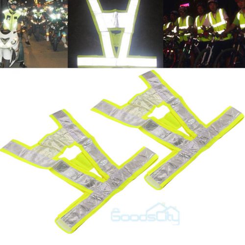 2 X Hi Viz High Visibility Reflective Safety Security Vests Coat Gear Stripes