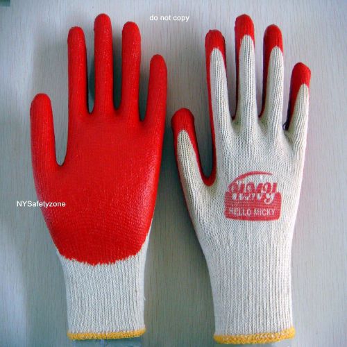 300 Pairs PREMIUM Red Latex Rubber coat Palm Coated Work Gloves