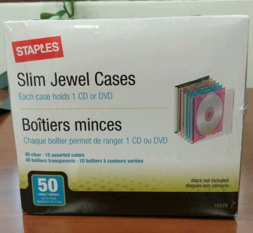 Slim Jewel Cases for Discs Staples 50 cases