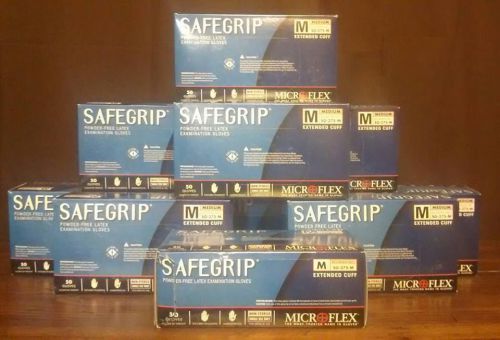 Microflex safegrip powder-free latex gloves, sg-375-m, 50 gloves/box,10 box&#039;s for sale