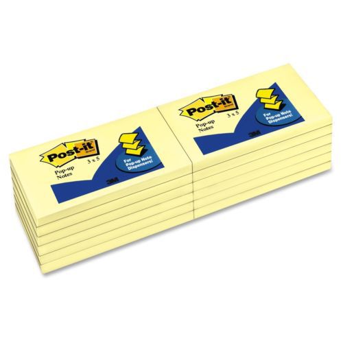 Post-it Notes Yellow Original Pop-up Refills - Self-adhesive, Repositionable -