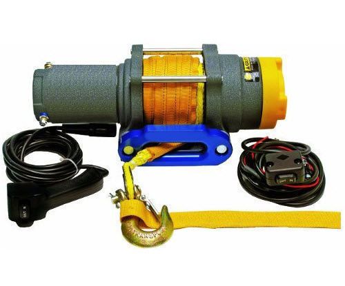 Winch - heavy duty - 12 volt dc - 1.6 hp - 4,500 lb cap - 50 ft synthetic rope for sale