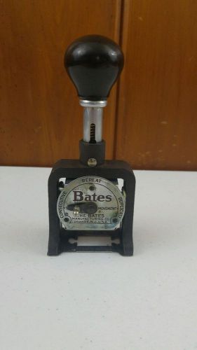 Vtg Bates Numbering Machine Stamp 6 Wheel Standard Movement Style G EUC