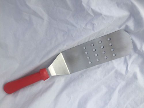 14.5&#034; Perforated Turner /Spatula Stainless Steel SET - One Red ,one Blue  Kosher
