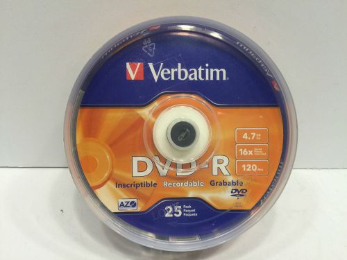 Verbatim 4.7 GB up to 16x Branded Recordable Disc DVD-R 25-Disc Spindle 95058