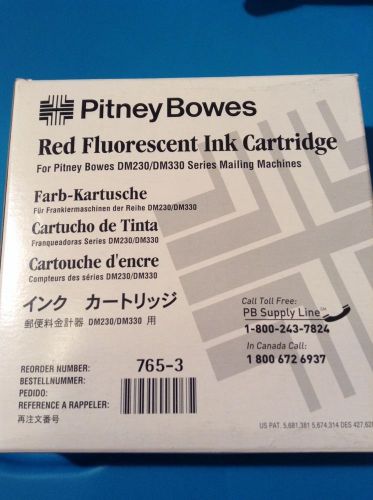 New genuine Pitney Bowes 765-3 Red Fluorescent Ink Cartridge for DM230 and DM330