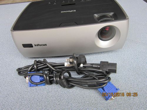 InFocus  IN24 EP Projector .Powered On. No Lamp. Has Power Cord/VGA Cable.