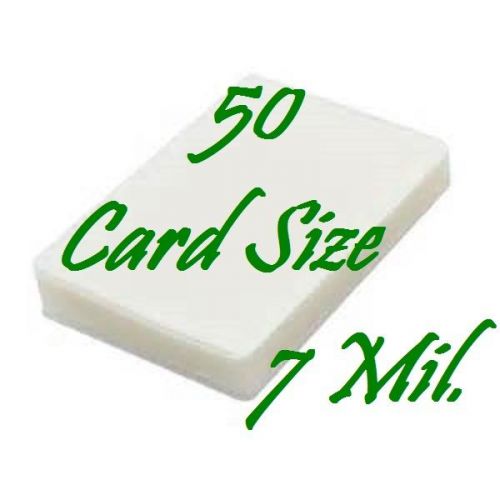 Card Size 50 PK Laminating Laminator Pouches Sheets  7 mil  2-1/2 x 3-3/4
