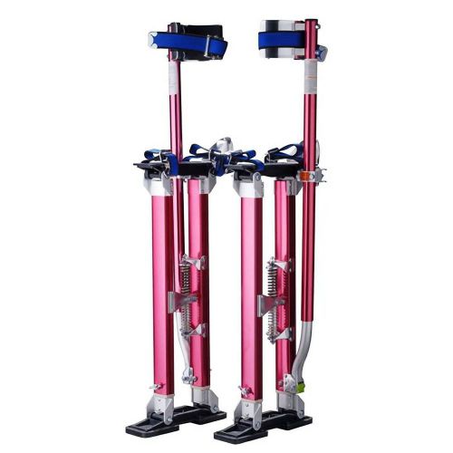 Drywall Stilts, 24&#034; to 40&#034; Height, Red, Lightweight, Adjustable, Paint, Drywall