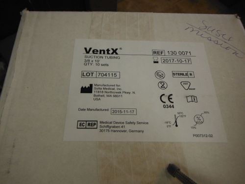VentX Suction Tubing 3/8in. x 10in.  Lot of 10 130-0071