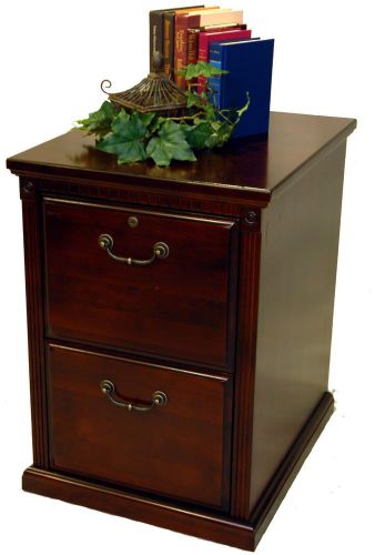 Cherry 2 Drawer Locking Office File Cabinet Wood