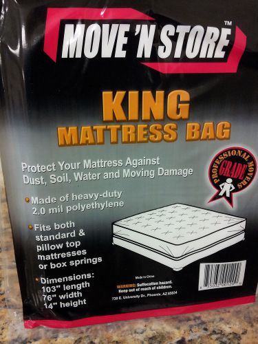 2 King Mattress Bag  Polyethylene Standard Pillow Top Box Cover Move N Store