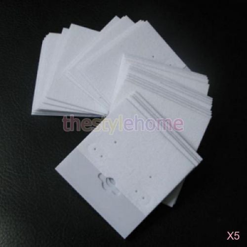 5x 100 white velvet jewelry earring display hang hanging cards flocked 2 x 2&#039;&#039; for sale
