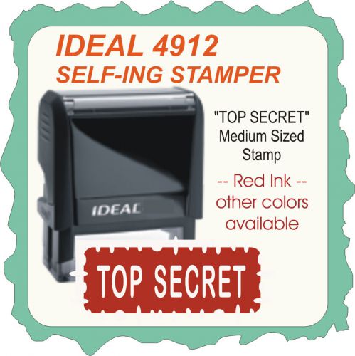 Top Secret - Medium Sized, Trodat / Ideal Self-Inking Rubber Stamp 4912 Red Ink