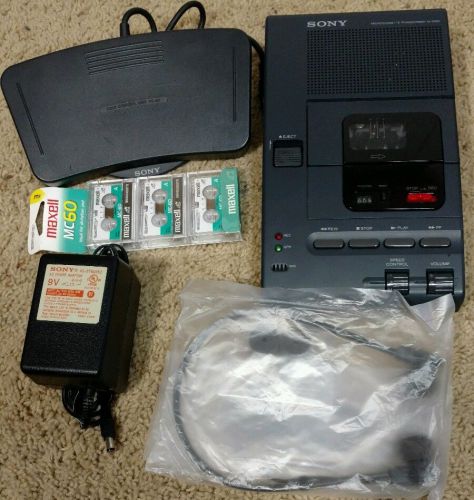 Sony M-2000 Microcassette Transcriber with Pedal, Power Adapter, Headset, etc.