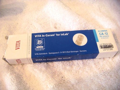 NEW LOT  VITA IN-CERAM ALUMINA CA-12 F/CROWNS -QTY 8 BLOCKS W/ORIG. BOX &amp; STRIP