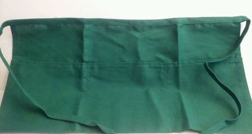 Apron chef 3-pocket server waist apron unisex green usa made! for sale