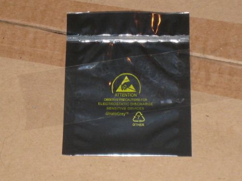 Anti-Static Bag Elkay StratoGrey ESD 3&#034; x 4&#034; Ziplock Lot of 3000