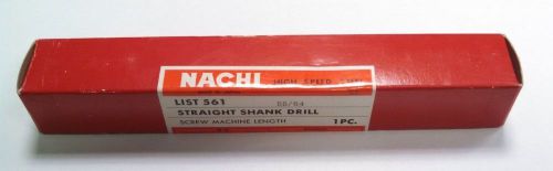 NACHI 55/64 HIGH SPEED STEEL STRAIGHT SHANK SCREW MACHINE DRILL 561 SERIES NEW