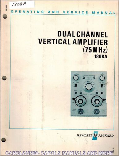HP Manual 1808A DUAL CHANNEL VERTICAL AMPLIFIER 75 MHz