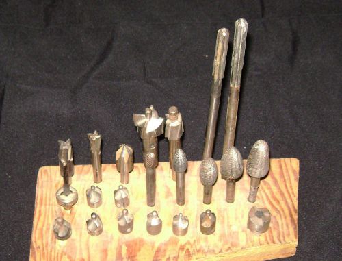 Assorted woodworking deburring misc drill bits quality 22 count for sale