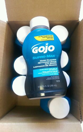 New GoJo Blue Supro Max Pumice Hand Cleaner 10oz bottle LOT OF 8 #7278