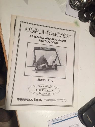 dupli-carver T110 Alignment assembly instructions manual Terrco Spindle carver