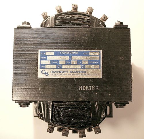 G-s hevi-duty industrialcontrol transformer no.2531154t00 -1.0 kva-type szo for sale