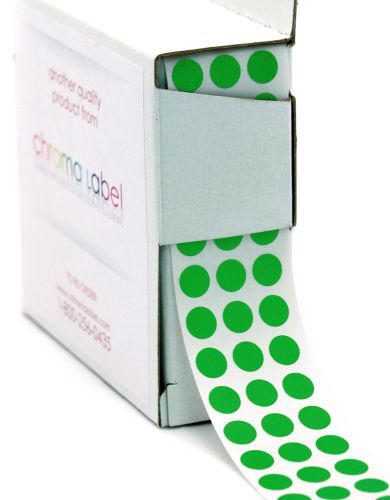 1/4&#034; Green Color-Coding Dot Stickers | Permanent Adhesive 0.25 in. - 1000 Lab...