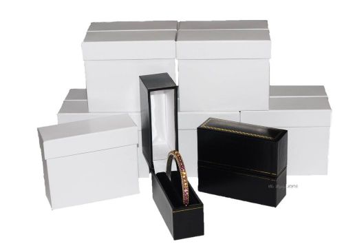 WHOLESALE (24) STANDING BANGLE JEWELRY BOXES BRACELET BOXES BLACK GIFT BOXES