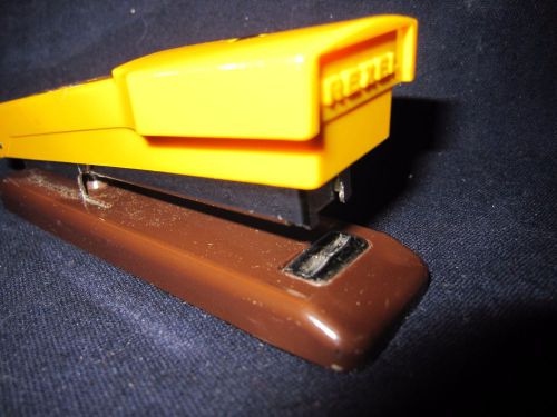 Vintage REXEL COMPAC Great Britain liftop stapler GOLD BRWN bakelite chrome desk