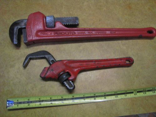 RIDGID E-110 OFFSET HEX NUT WRENCH AND RIDGID 18 INCH PIPE WRENCH TOOL NICE SEE