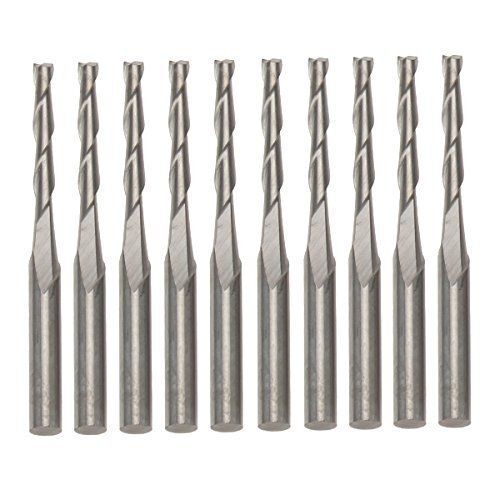 ND DN CNC Double Flute Spiral Cutter Router Bits 3.175x2x17mm Cutting Tool (Pack