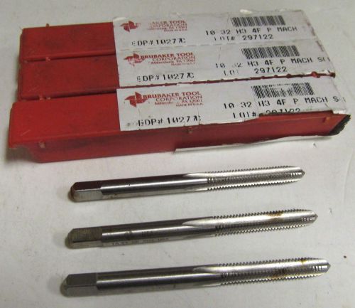 Lot Of 3 Brubaker 10-32 NC GH3 HSS H3 4F P Mach Screw Tap NEW