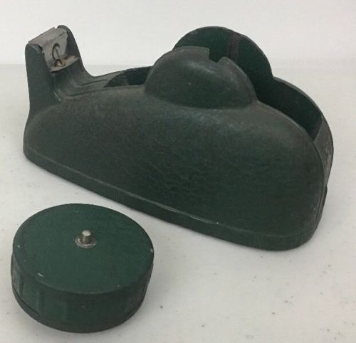 Vintage Minnesota Mining &amp; Mfg Cast Iron Whale Tail Scotch Tape Dispenser Green