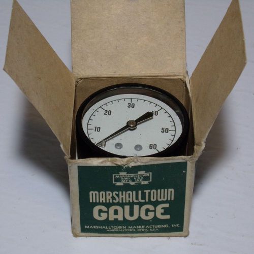 0-60 psi 2&#034; pressure gauge 1/4&#034; back connection marshalltown 23-60# original box for sale