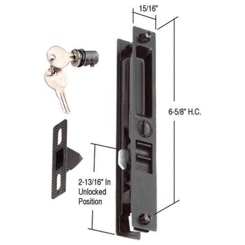 CRL Black Mid-Latch Flush Door Handle C1123 Patio Sliding Glass Slider