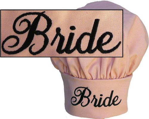 Bride Chef Hat Pink Adult Adjustable Wedding Bridal Shower Party Gift Monogram