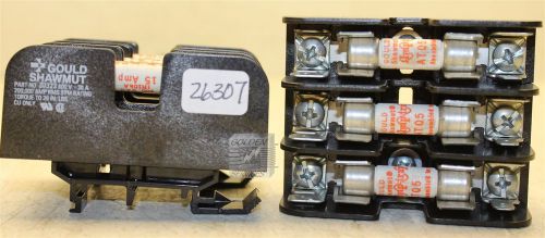 Gould shawmut 30323 fuse holder 600v 30a with gould shawmut amptron at05 fuses 5 for sale